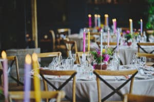 Wedding Set Up with Coloured Candles