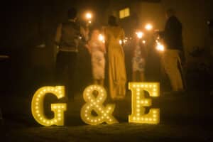 Bride And Groom Light Up Letters